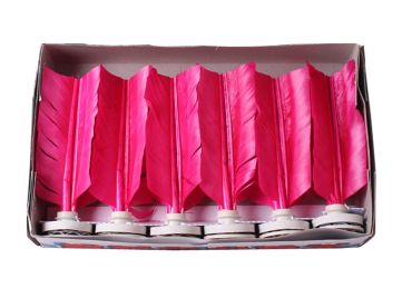 6 Pcs Professional Game Feather Kick Shuttlecock Chinese Jianzi Sport PINK