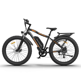 AOSTIRMOTOR S07-B 26&quot; 750W Electric Bike Fat Tire P7 48V 13AH Removable Lithium Battery for Adults with Detachable Rear Rack Fender(Black)