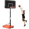 Portable Basketball Hoop &amp; Goal with Vertical Jump Measurement; Outdoor Basketball System with 6.6-10ft Height Adjustment for Youth; Adults