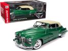 1947 Cadillac Series 62 Soft Top Ardsley Green Metallic with Tan Soft Top 1/18 Diecast Model Car by Auto World