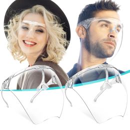 2 PCS Safety Face Shields;  Clear Face Guard with Glasses;  Anti-Fog Transparent Full Face Mask Protect Eye Nose Mouth;  Reusable Protective Plastic F