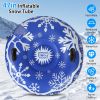 47in Inflatable Snow Tube Heavy Duty 0.6mm Thickness Winter Sled