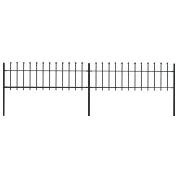 vidaXL Garden Fence with Spear Top Steel 133.9"x23.6" Black