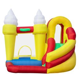 Inflatable Bounce House with Slide, Large Pool and Jumping Castle for Kids from 3 to 12 Years Old, Colorful