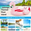 6 People Inflatable Flamingo Floating Island with 6 Cup Holders for Pool and River