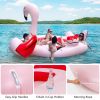 6 People Inflatable Flamingo Floating Island with 6 Cup Holders for Pool and River