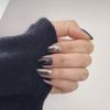 Cool False Fingernails Black Silver Metallic Color Artificial False Nails Tips Fake Nails Nail Art