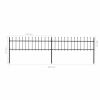 vidaXL Garden Fence with Spear Top Steel 133.9"x23.6" Black