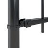 vidaXL Garden Fence with Spear Top Steel 133.9"x23.6" Black