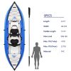 Inflatable Kayak Set with Paddle &amp; Air Pump; Portable Recreational Touring Kayak Foldable Fishing Touring Kayaks; Tandem 2 Person Kayak