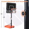 Portable Basketball Hoop &amp; Goal with Vertical Jump Measurement; Outdoor Basketball System with 6.6-10ft Height Adjustment for Youth; Adults