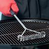 Grill Cleaning Brush; Long-handled Y-shaped Curling Brush; Suitable For Outdoor BBQ