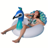 Fashionable Blue Peacock Swimming Ring; Adult Water Floating Row Large Recliner Swimming Ring