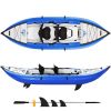 Inflatable Kayak Set with Paddle & Air Pump;  Portable Recreational Touring Kayak Foldable Fishing Touring Kayaks;  Tandem 2 Person Kayak