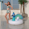 Fashionable Blue Peacock Swimming Ring; Adult Water Floating Row Large Recliner Swimming Ring