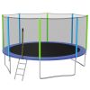 12FT Trampoline for Kids with Safety Enclosure Net; Ladder d 8 Wind Stakes; Spring Cover Padding