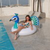 Fashionable Blue Peacock Swimming Ring; Adult Water Floating Row Large Recliner Swimming Ring