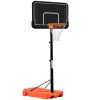 Portable Basketball Hoop &amp; Goal with Vertical Jump Measurement; Outdoor Basketball System with 6.6-10ft Height Adjustment for Youth; Adults