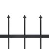 vidaXL Garden Fence with Spear Top Steel 133.9"x23.6" Black