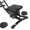 440LBS Deluxe ab machine Folding abdominal crunch coaster Max ab workout equipment for home workouts with Kettlebell style resistance block; black