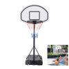 28" x 19" Backboard Adjustable Pool Basketball Hoop System Stand Kid Poolside Swimming Water Maxium Applicable Ball Model 7# White & Black