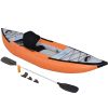 Inflatable Kayak Set with Paddle & Air Pump, Portable Recreational Touring Kayak Foldable Fishing Touring Kayaks, 1 Person