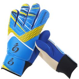 Kid's soccer goalkeeper gloves guantes de portero for children 5-16 years old soft goalkeeper gloves children riding scooters sp (Color: Blue, size: 5)