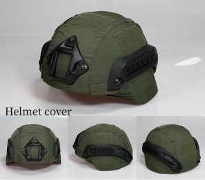 Military Tactical Helmet Cover Airsoft Paintball Wargame CS Camouflage Army Helmet Case Outdoor Hunting Equipment Cloth Cover (Color: army green)