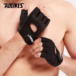 Aolikes 1pair Unisex Fitness Workout Gloves For Weightlifting Cycling Exercise Training Pull Ups Fitness Climbing And Rowing (Color: Rose red, size: M)