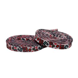 Weiou Manufacturer Wholesale Trendy Design Heat Transfer Printed Musical Note Differentiated Shoelaces match Sneaker (Color: #3772 Red-white-pink, Length: 160CM)