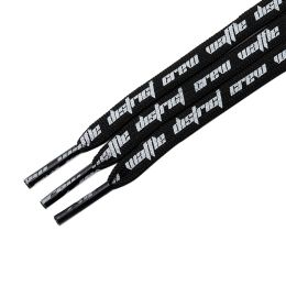 Weiou Katakana Flat Elastic Shoelaces for Shoes Printed English Character Cotton Fabric Customer Printing Accepted Custom (Color: #826	Black-White Text, Length: 80CM)