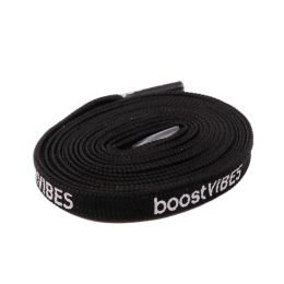 Weiou Flat Printed Boost Vibes Shoelaces Black White Shoestring with Metal Aglets Custom Sport Draw-cord (Color: #818	Black-White, Length: 200CM)