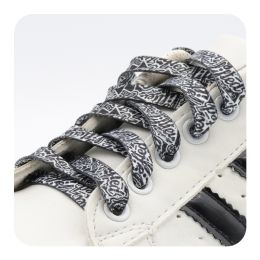 Weiou Hot sale New Colors Shoelaces Colorful Flat Canvas Sneaker Lace Basketball Shoe Lace (Color: #749 Black/White, Length: 120CM)