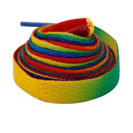 Weiou Manufacturer Flat Shoestring for Sneakers Rainbow Laces for Garments Shoe Laces with Good Price and Fashion Design (Color: Rainbow, Length: 80CM)