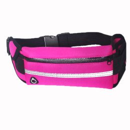 Unisex Portable Waist Bag; Canvas Outdoor Phone Holder; Waterproof Belt Bag; Fitness Sport Accessories For Running And Jogging (Color: Rose red)