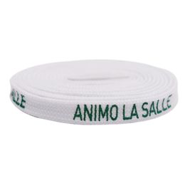 Weiou Shoe Accessories Fashionable Design Printing Animo La Sall Letter White Flat Polyester Printed Shoelaces (Color: Green -White, Length: 60cm)