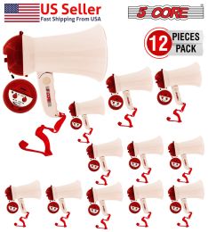 Megaphone Handheld Mini Bullhorn Cheer Loudspeaker Bull Horn Speaker Small Megaphono Siren Sling Strap Portable 5Core HW1 (size: 12 Pieces)