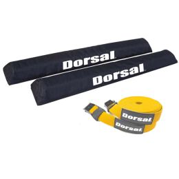 DORSAL Aero Roof Rack Pads with 15 ft Surf Straps for Car Surfboard Kayak SUP Long (Color: Yellow, size: 28")