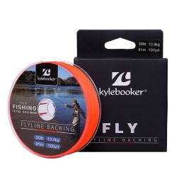 Kylebooker Fly Line Backing Line 20/30LB 100/300Yards Orange Braided Fly Fishing Line (Line Size: 20LB, Length: 100YDS)