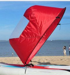 Folding Kayak Sail Wind Paddle Sailing Popup Paddle Board Durable Canoe Sail Rowing Downwind Boat (Color: Red, Style: 1)