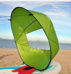 Folding Kayak Sail Wind Paddle Sailing Popup Paddle Board Durable Canoe Sail Rowing Downwind Boat (Color: Green, Style: 1)