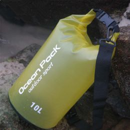 Spot beach bag anti water bucket bag PVC waterproofing bag drifting waterproof bag swimming bag outdoor sports bag (Color: 3, Style: 15L)