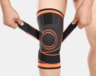 Sports Knee Pads Fitness Running Cycling Knee Support Braces Elastic Nylon Sport Compression Knee Pad Sleeve - 2PC (Color: Orange, size: M)