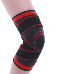 Sports Knee Pads Fitness Running Cycling Knee Support Braces Elastic Nylon Sport Compression Knee Pad Sleeve - 2PC (Color: Red, size: XXL)