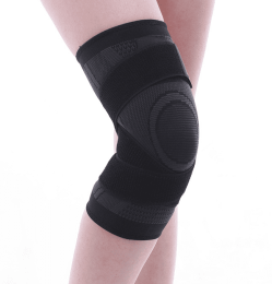 Sports Knee Pads Fitness Running Cycling Knee Support Braces Elastic Nylon Sport Compression Knee Pad Sleeve - 2PC (Color: Black, size: L)