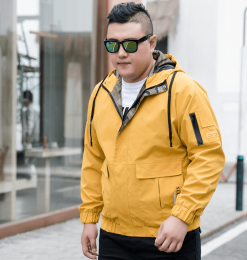 Bomber Jacket Men Clothing Fashion Parka - Normal (Color: Yellow, size: M)