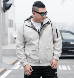 Bomber Jacket Men Clothing Fashion Parka - Normal (Color: Khaki, size: 6XL)