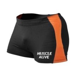 Tight Men Gym Shorts Bodybuilding (Color: MA Orange, size: M)