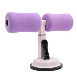 Sit-up Trainer Crunch Bar Floor Assistant Ankle Support Exercise Stand Padded Workout Equipment for Home Gym Gear (Color: Maca pink)