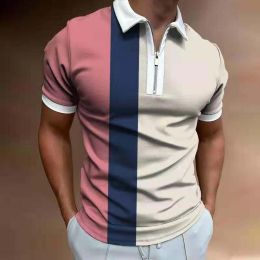 Men's POLO Shirt Printed Short Sleeve T-Shirt Top (Color: PLS30, size: L)